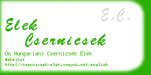 elek csernicsek business card